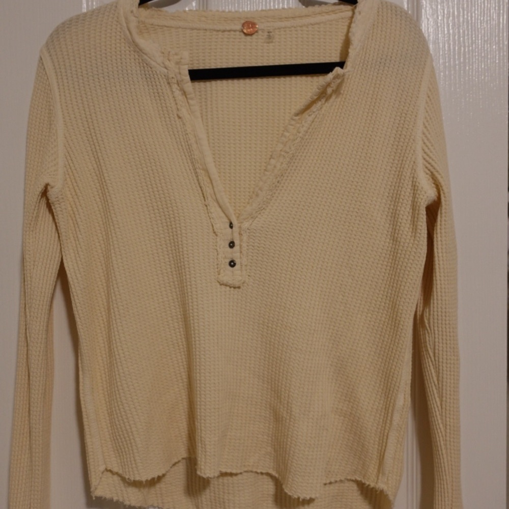 FP Long-Sleeve Waffle Sweater